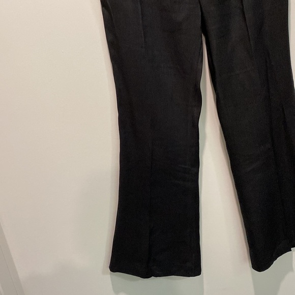 Massimo Dutti Black Linen Flared Trousers Size 6 - Picture 13 of 16